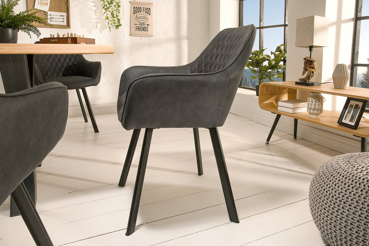 Chair PALERMO with armrests microfibre anthracite