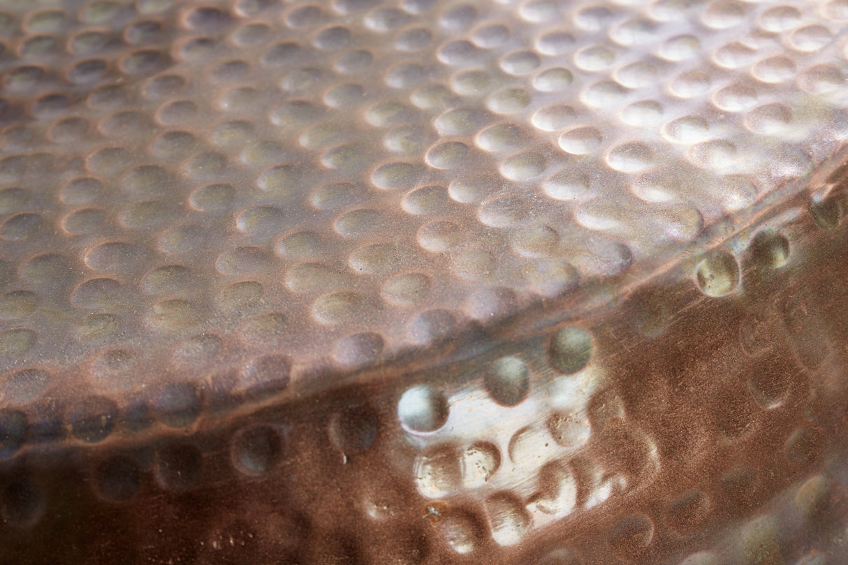 Coffee table ORIENT 80cm mottled copper with hammer stroke effect