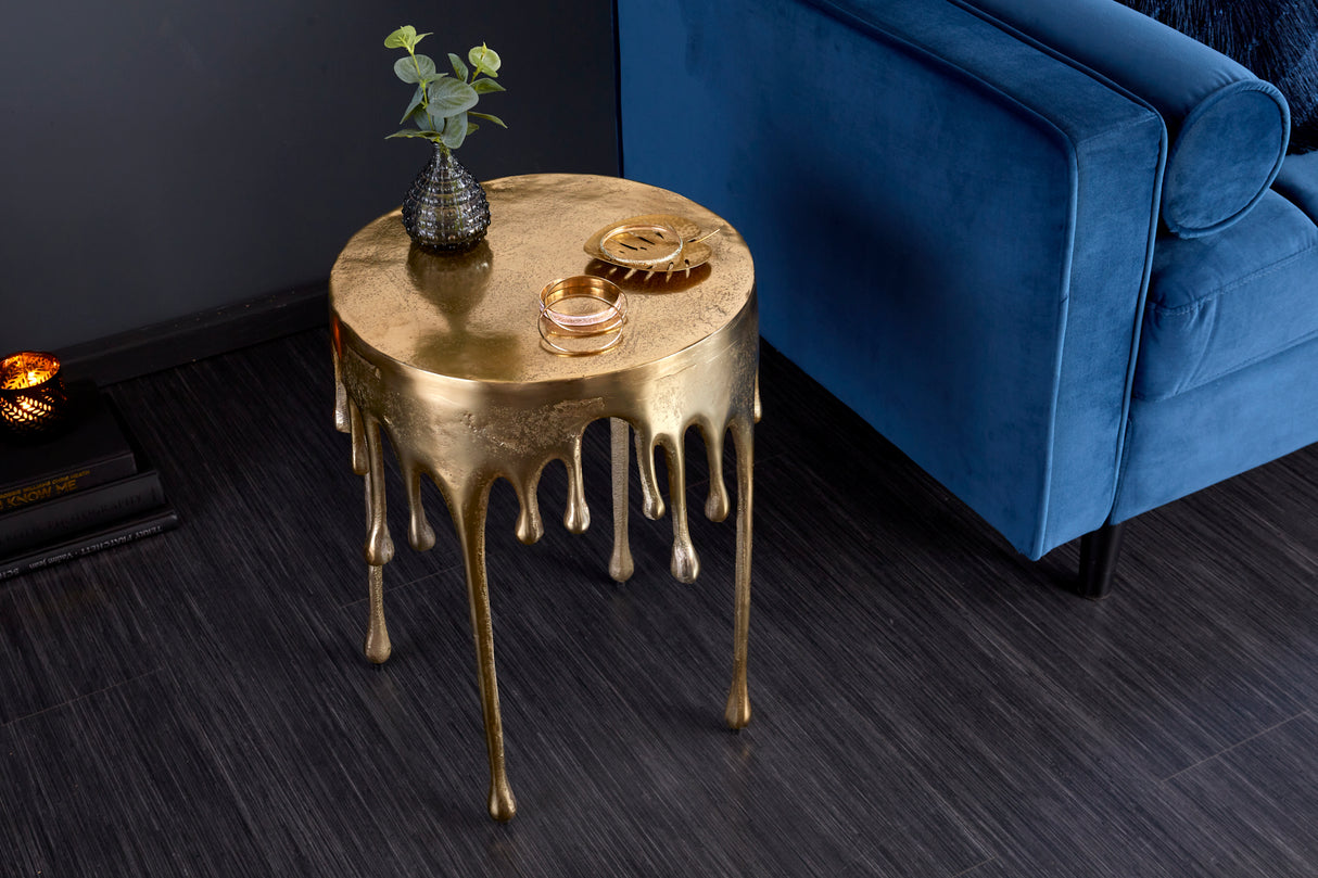 Beistelltisch LIQUID LINE Ø 50cm rund gold