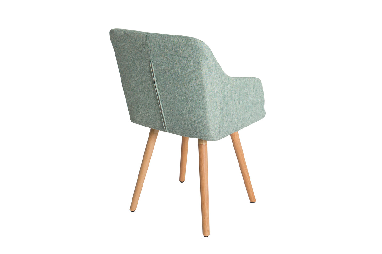 Chair SCANDINAVIA with armrests textured fabric green