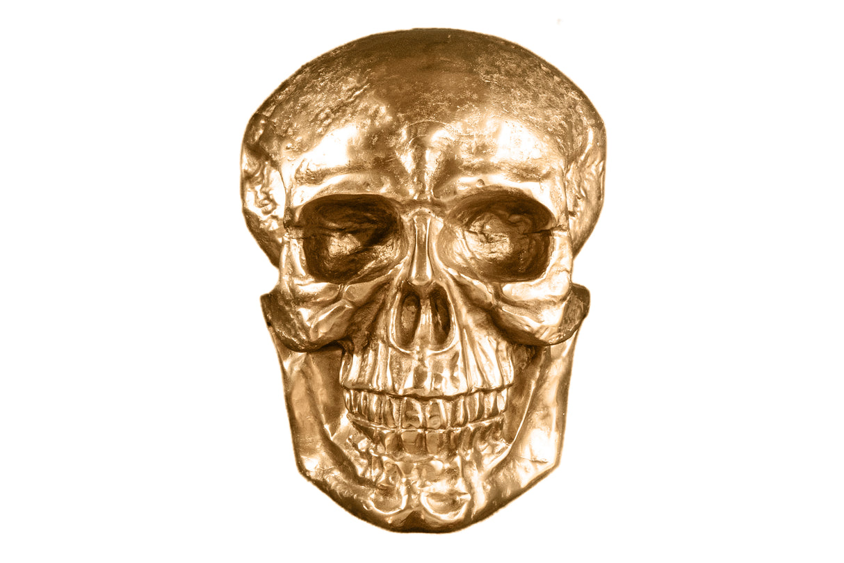 Wall decoration sculpture SKULL 40cm gold