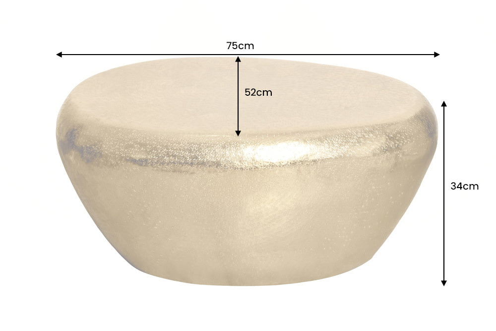 Couchtisch STONE 75cm Hammerschlageffekt gold