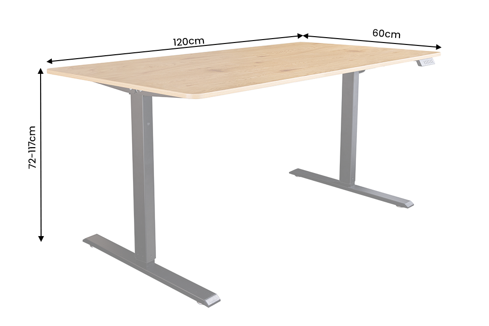 Office desk OAK DESK 120cm height adjustable natural