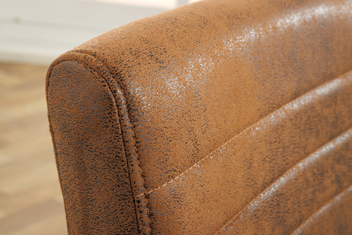 Cantilever chair LOFT with armrests microfibre antique brown black legs