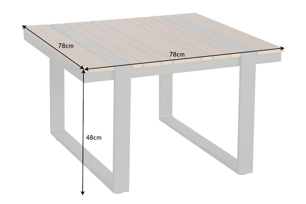 Garten Beistelltisch TAMPA LOUNGE 80cm WPC natur