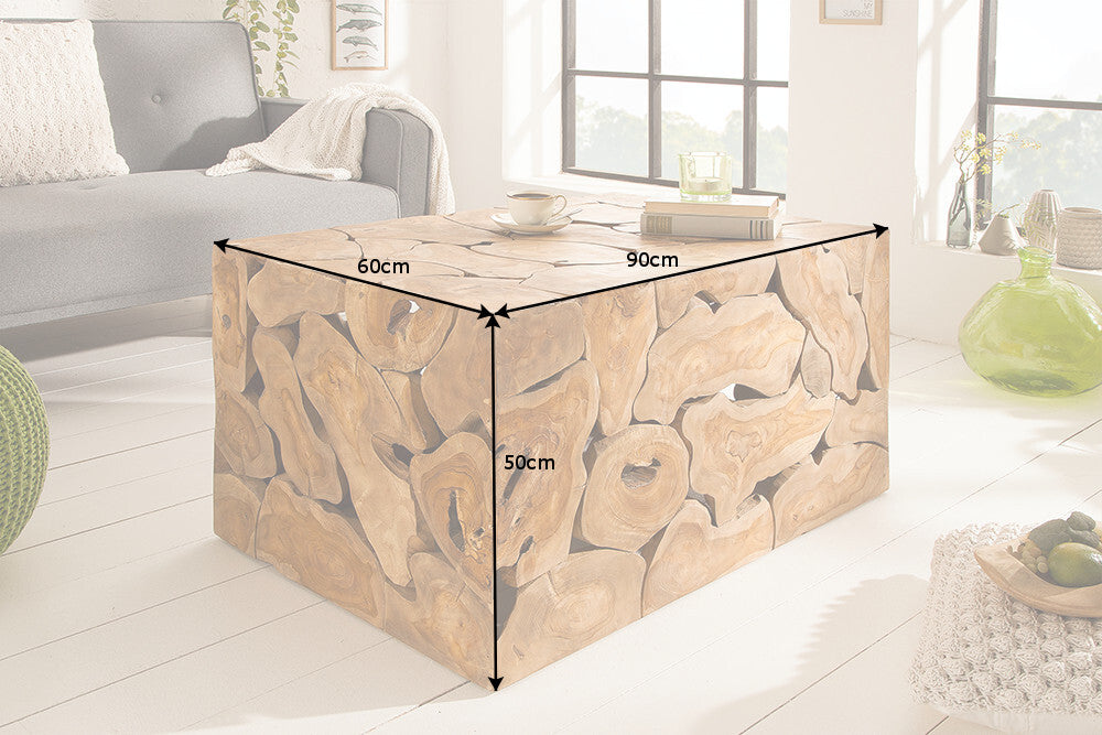 Couchtisch SQUARE 90cm Teakholz