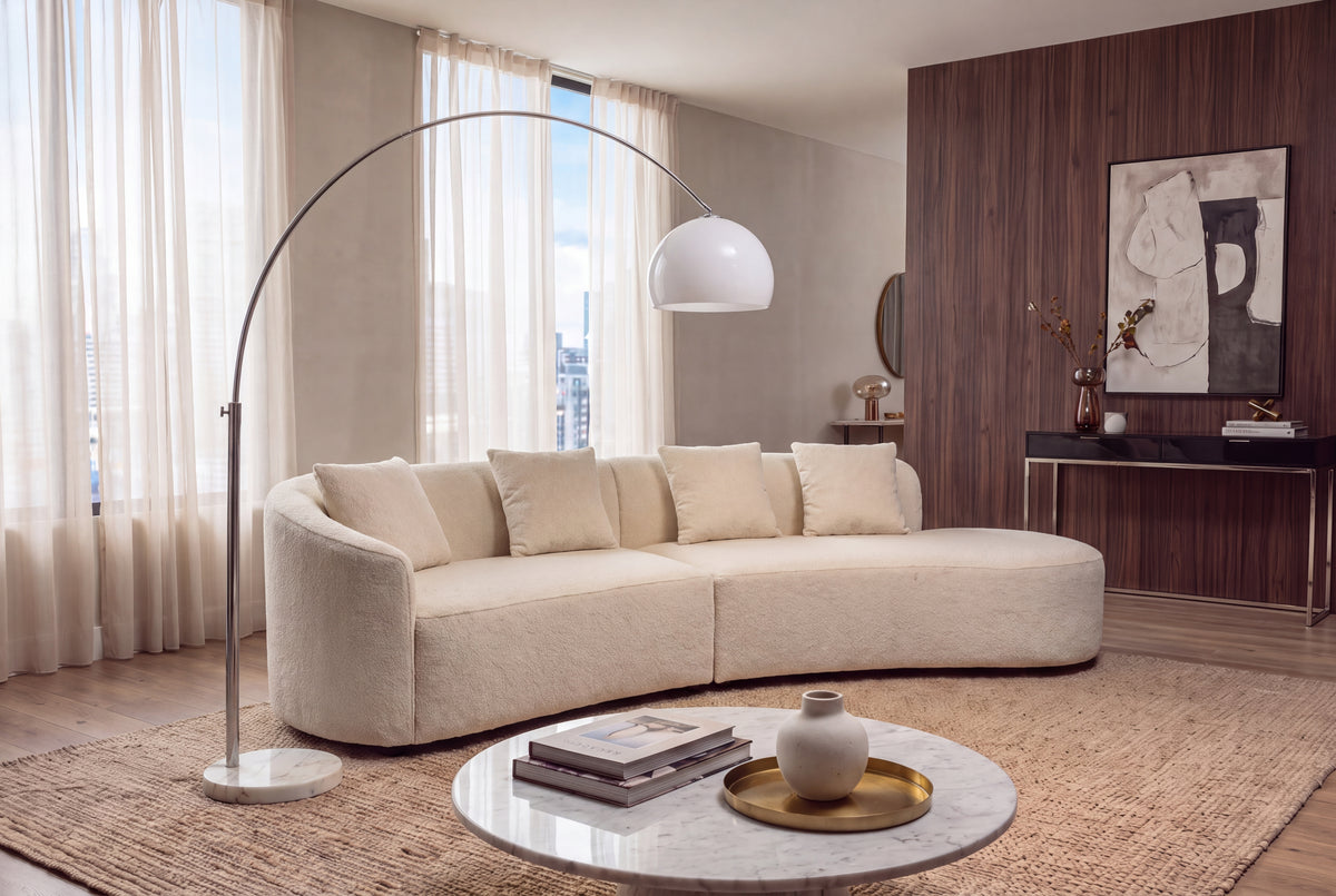 Floor lamp BIG BOW 175-205cm white w/ marble base