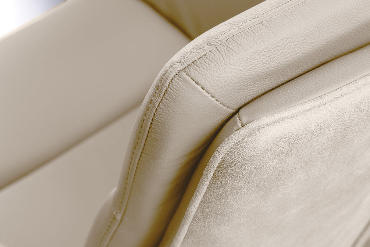 Drehsessel BIG GEORGE 360° mit Armlehnen, Leder und Mikrofaser, beige