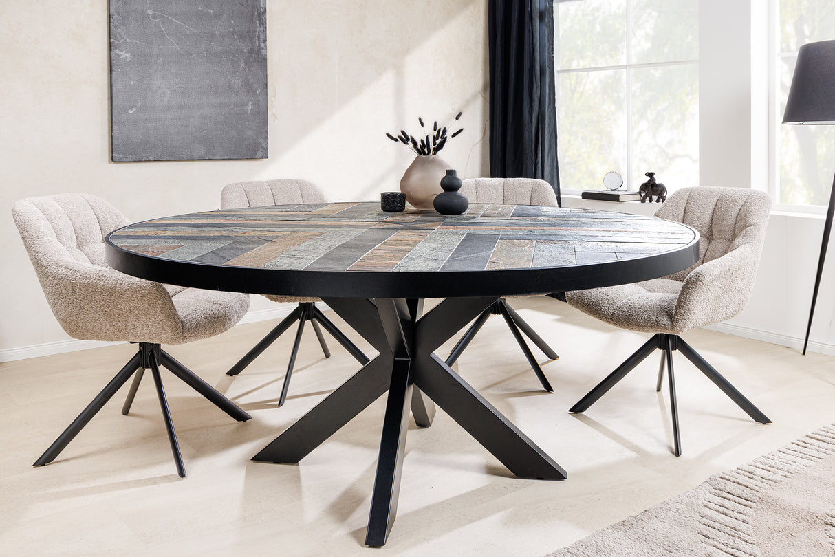 Esstisch MOUNTAIN SOUL Ø 140cm rund natur mehrfarbig Steinoptik