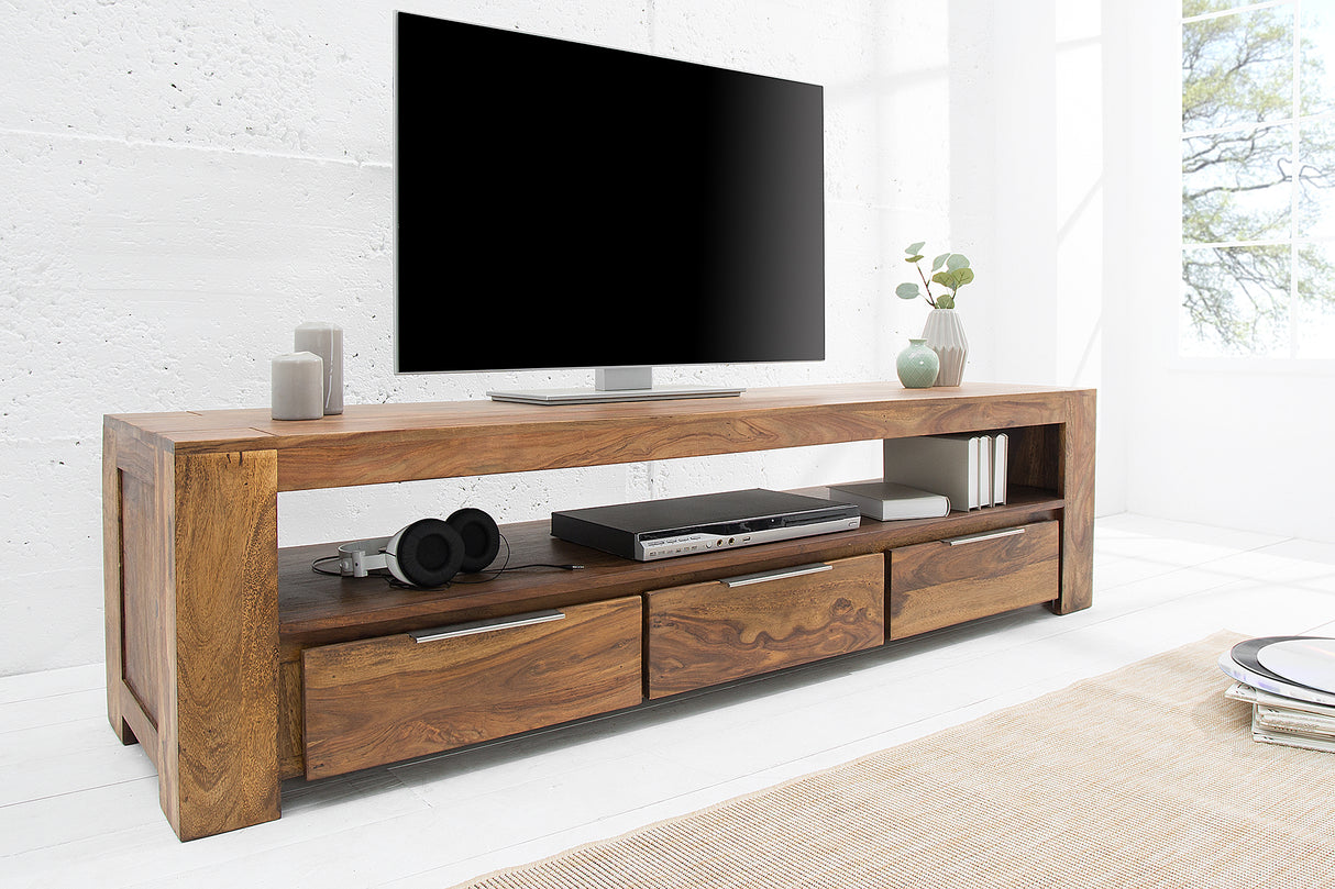 TV-Board MAKASSAR 170cm 3 Schubladen Sheesham-Holz