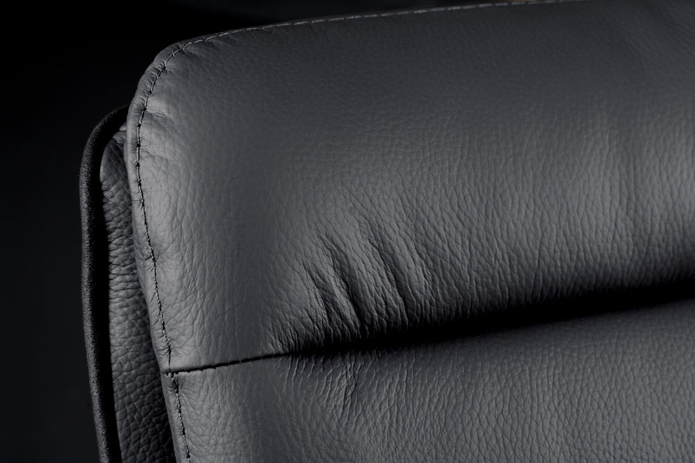 Bar stool BIG GEORGE w/ armrests microfibre leather anthracite rotatable height adjustable