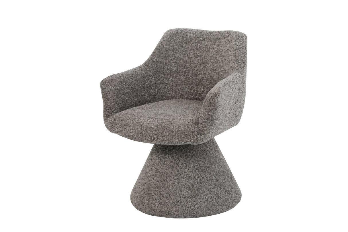 Swivel chair AMBIENTO 180° auto-return w/ armrests brown
