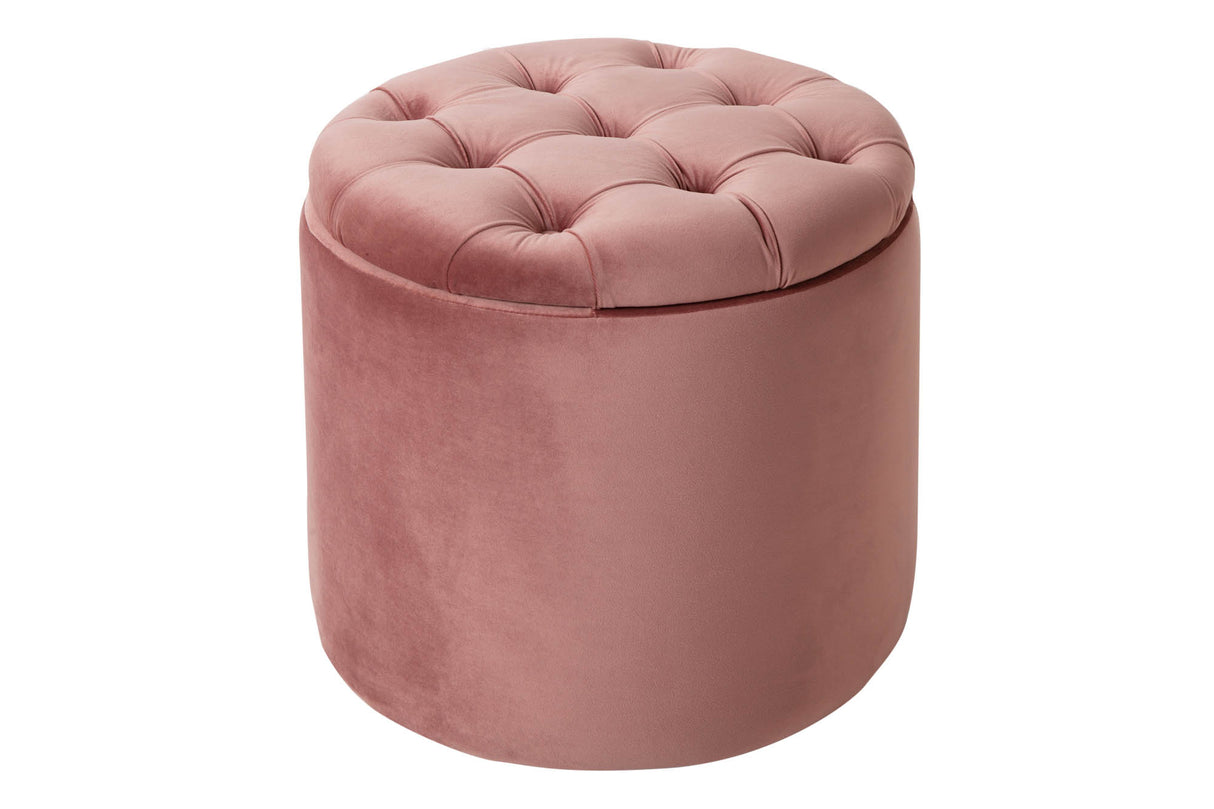Stool MODERN BAROCK STORAGE 50cm velvet dusky pink