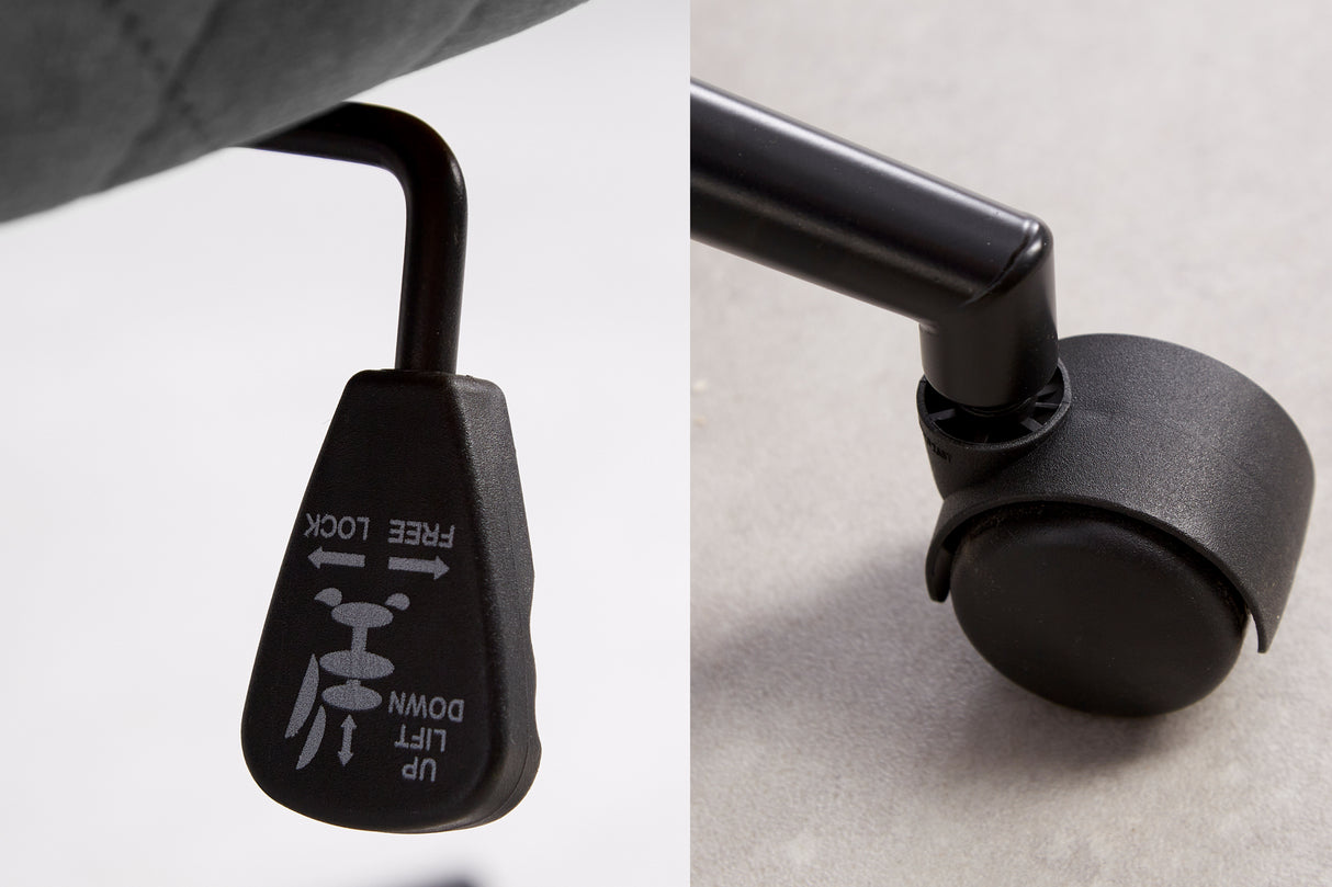 Bürostuhl EUPHORIA 47-56cm Samt dunkelgrau