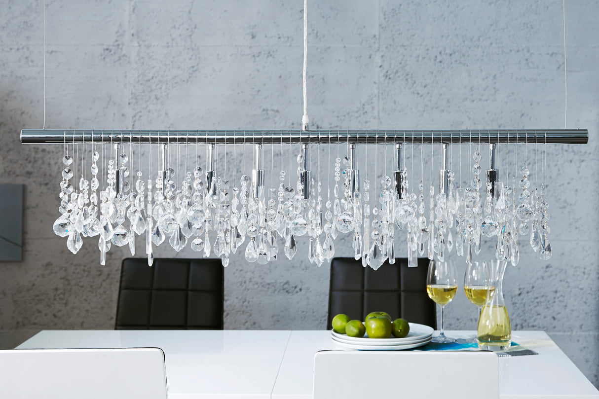 Pendelleuchte DIAMONDS 120cm 9 flammig silber