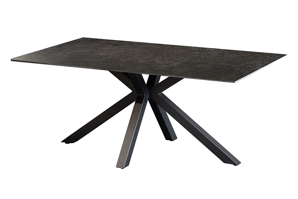 Couchtisch GALAXIE 100cm mit Sternengestell Keramik grau