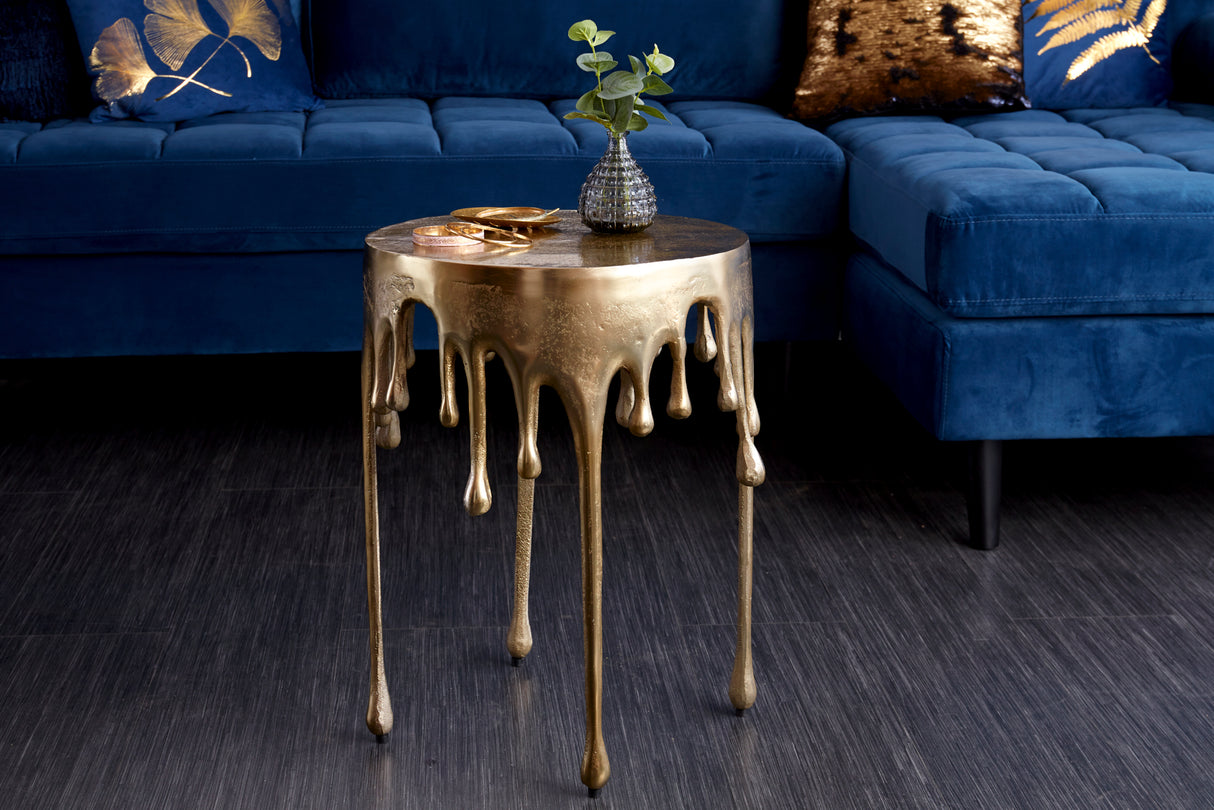 Beistelltisch LIQUID LINE Ø 50cm rund gold