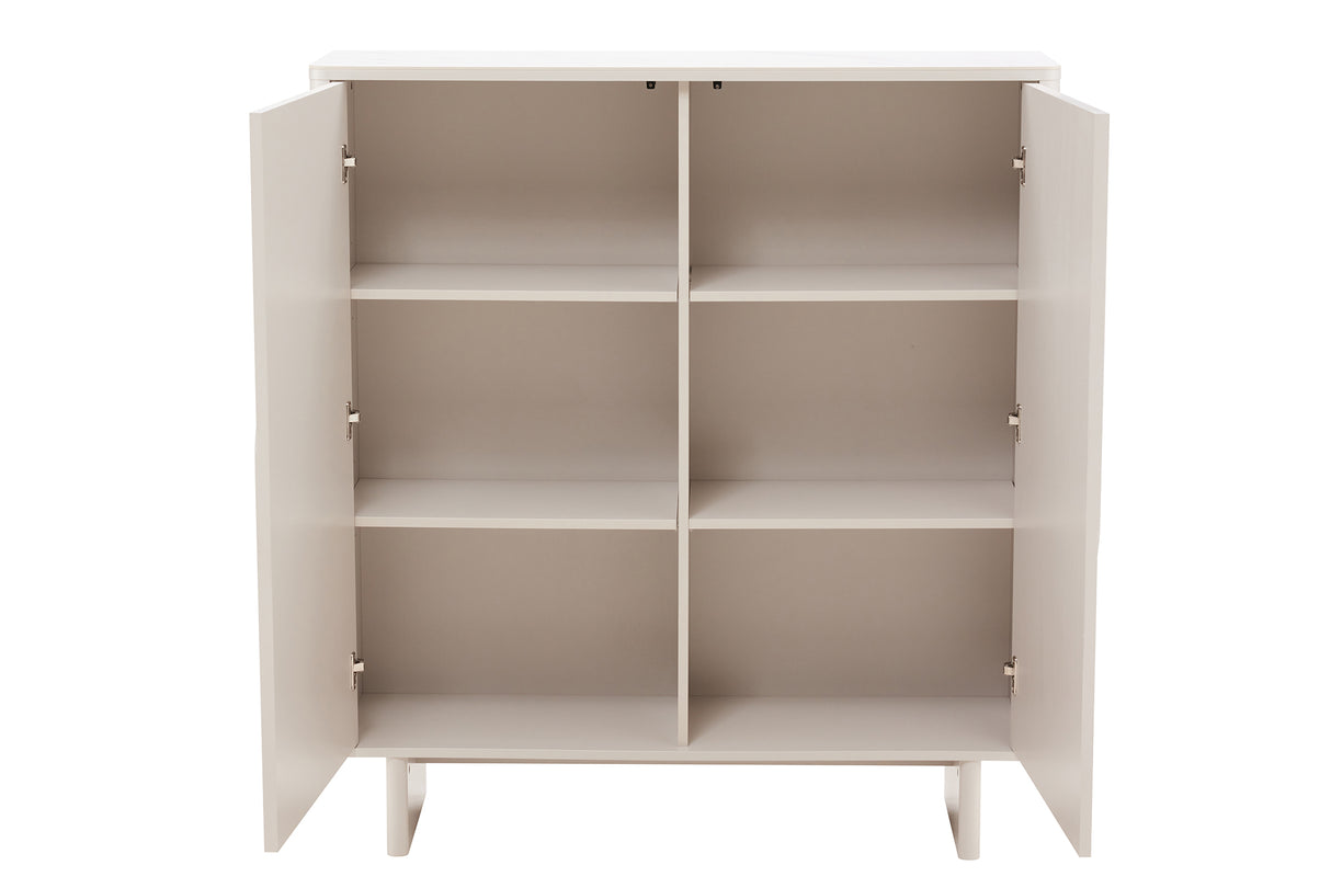 Highboard SAVOY 130cm 3D w/ white marble ceramic top