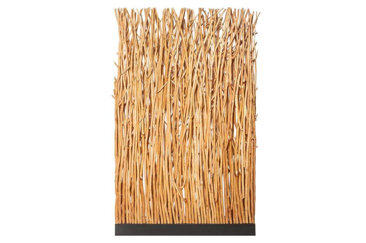 Stehleuchte NATURAL PARAVENT 180cm Longanholz natur inkl. Leuchtmittel