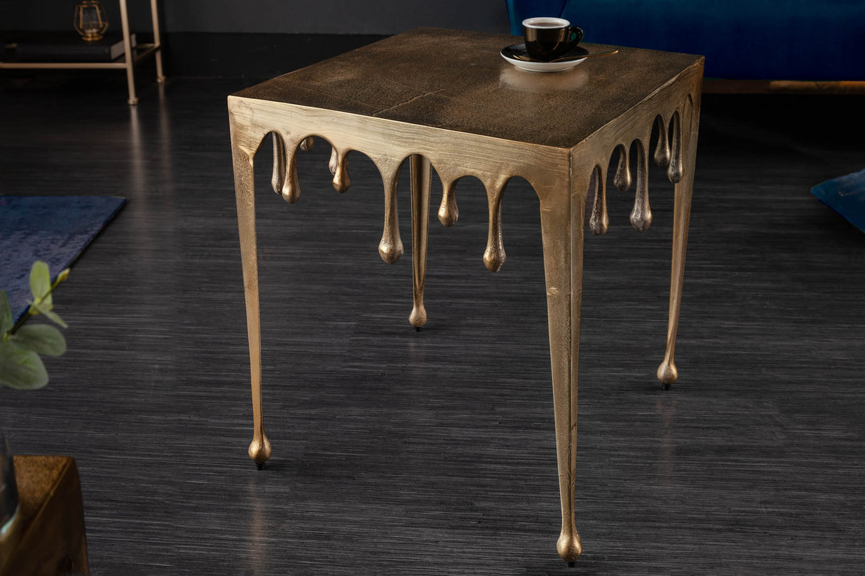Beistelltisch LIQUID LINE L 50cm quadratisch gold