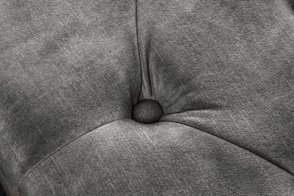 Foot stool CHESTERFIELD antique look velvet grey