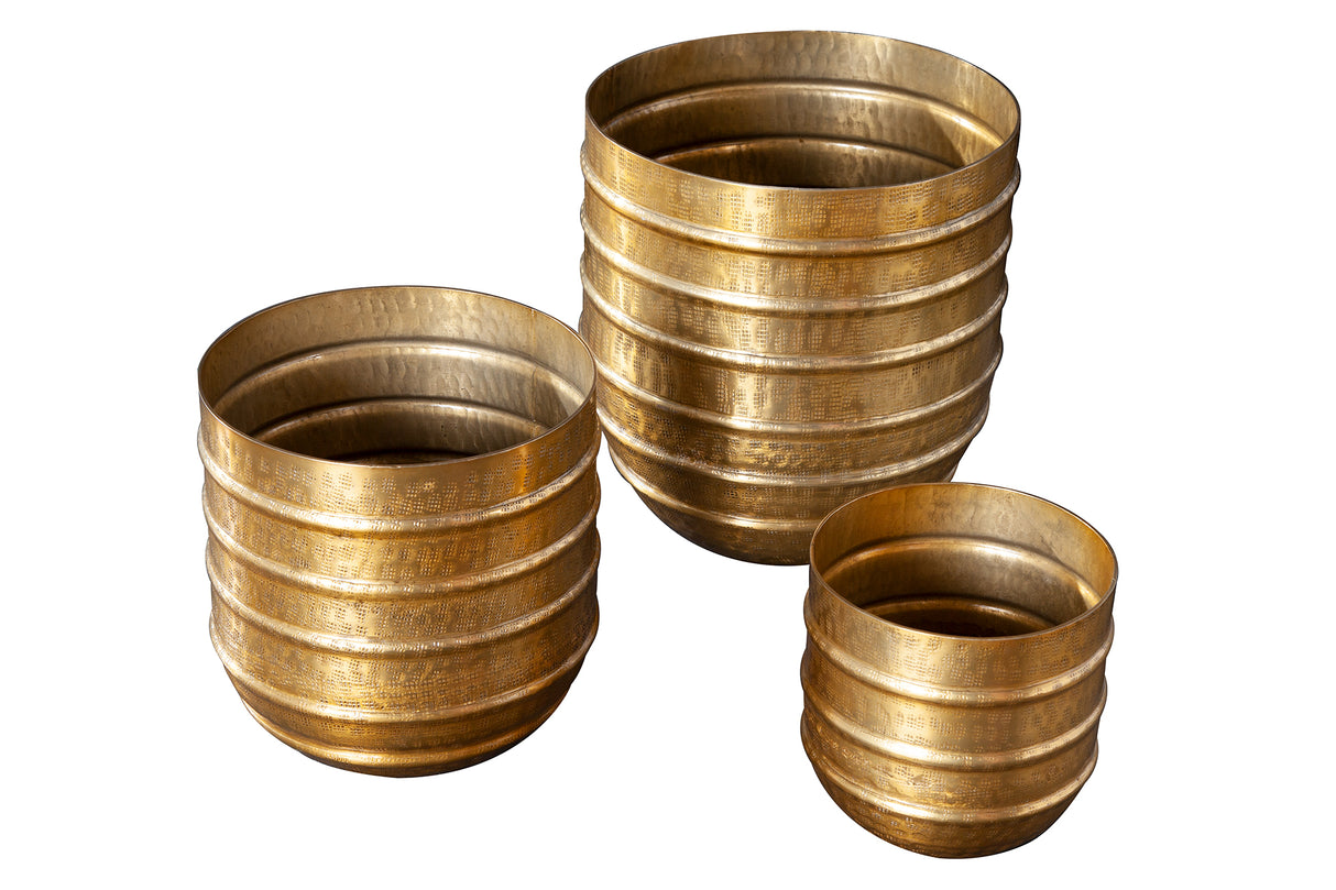 Planter vase ORIENT 16-27cm set of 3 gold
