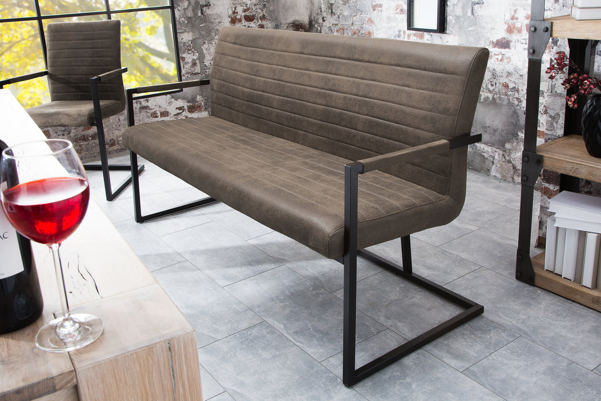 Bank LOFT 160cm Mikrofaser Vintage Taupe