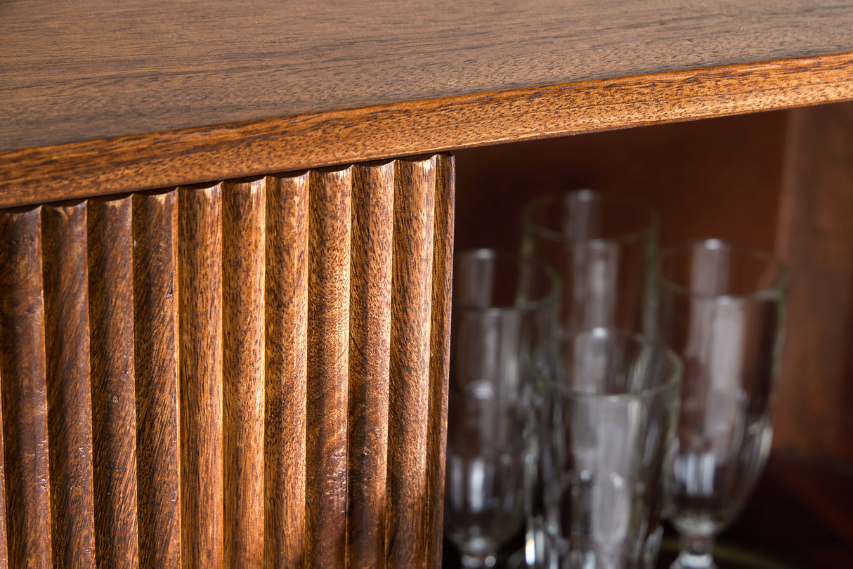 Highboard GATSBY 125cm retro style mango wood gold