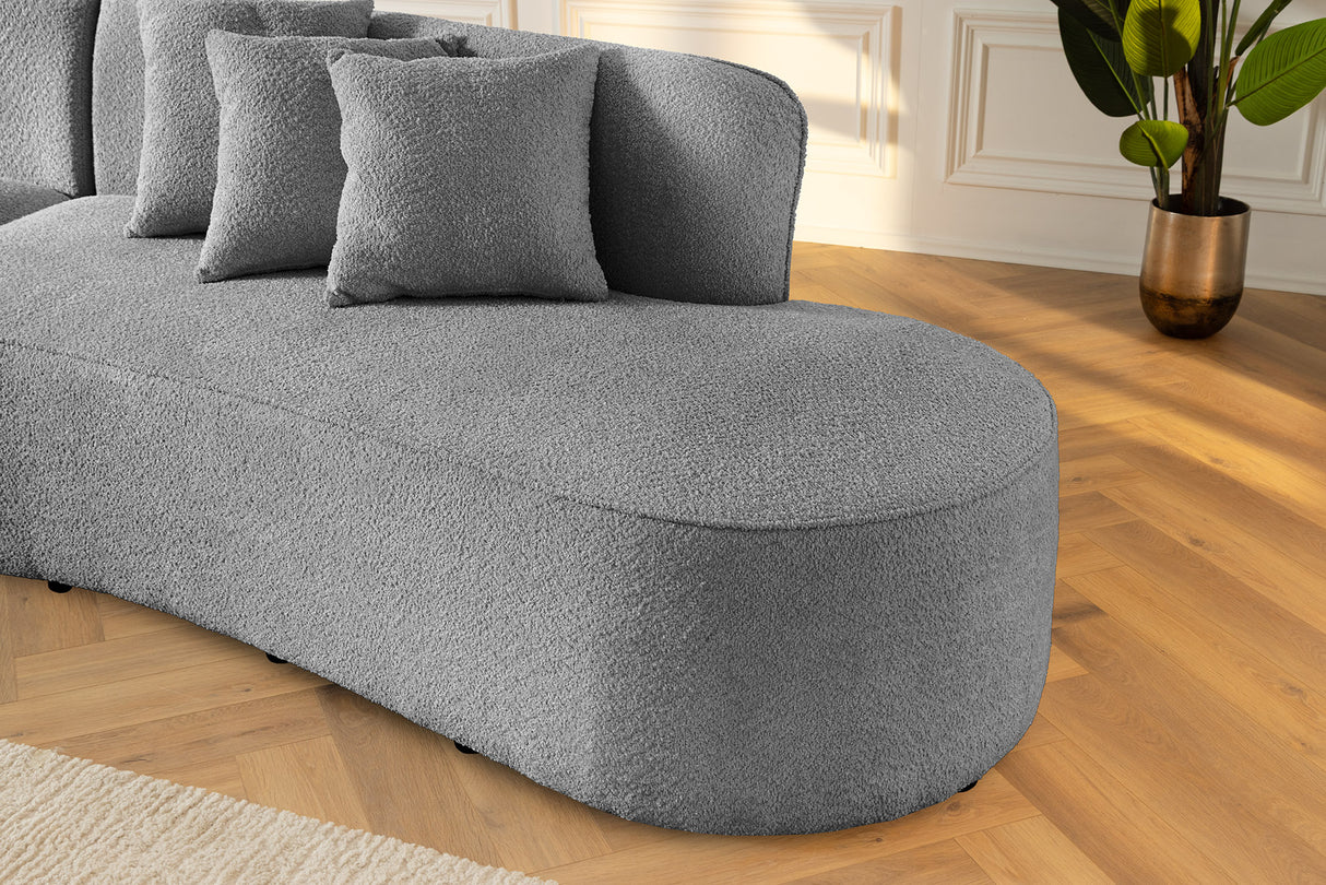 Sofa ATELIER L 330cm 3-seater XXL bouclé grey