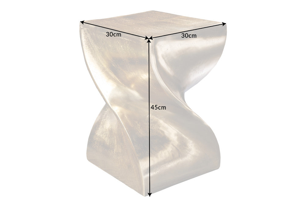 Hocker Beistelltisch TWIST 45cm gold Aluminium