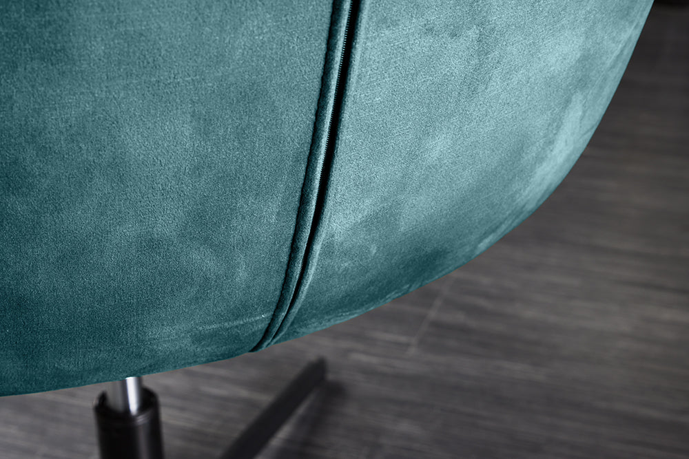 Sessel PAPILLON 83-90cm drehbar 360° Samt Petrol