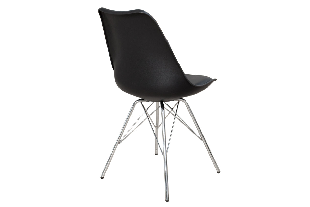 Stuhl SCANDINAVIA MASTERPIECE im Retro-Stil schwarz