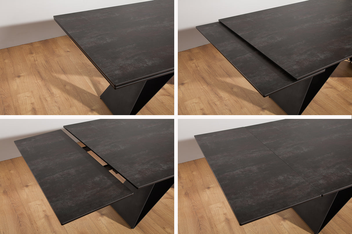 Dining table PROMETHEUS 180-260cm extendable ceramic lava