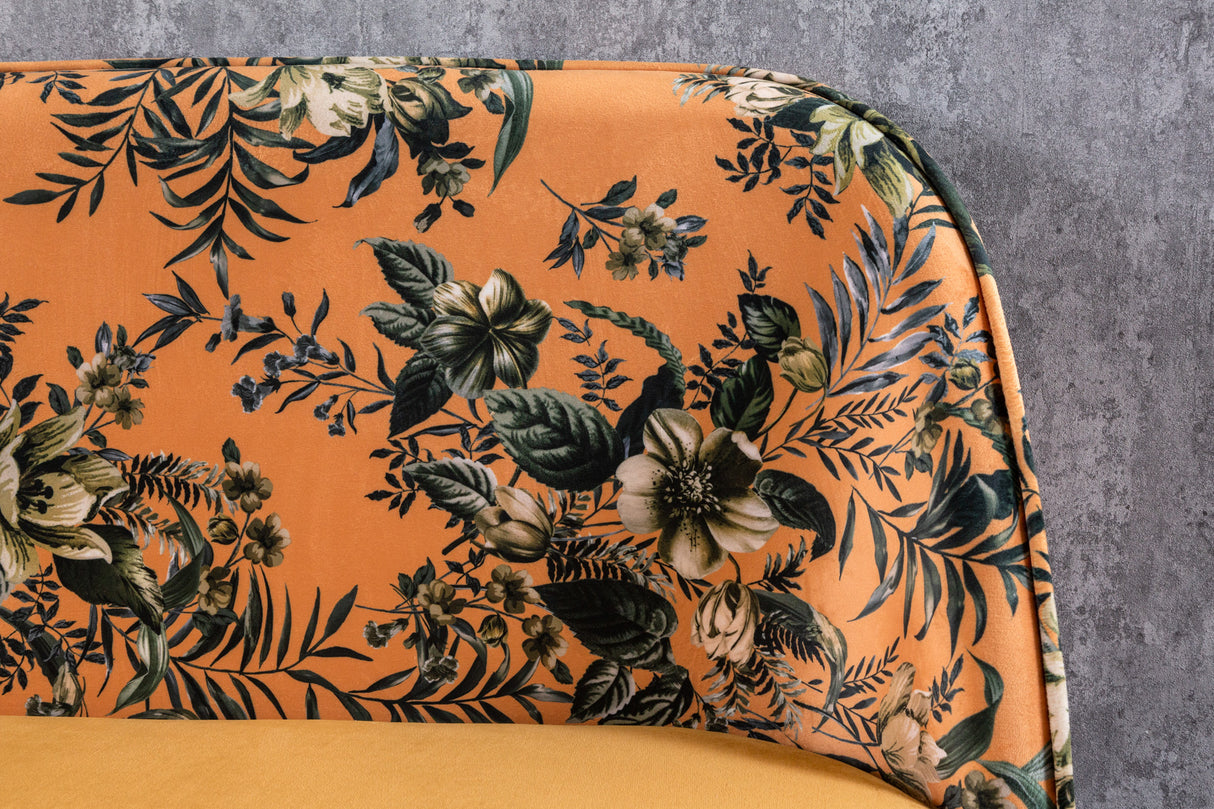 Bench PRÊT-À-PORTER BOUTIQUE 130cm velvet yellow w/ golden foot caps