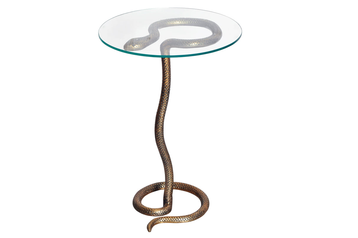 Side table WILDLIFE SNAKE 60cm antique copper