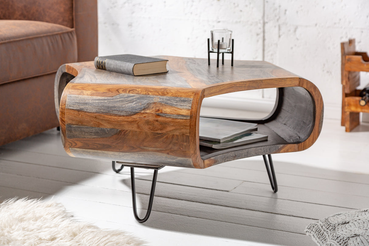 Coffee table ORGANIC LIVING 80cm sheesham wood grey