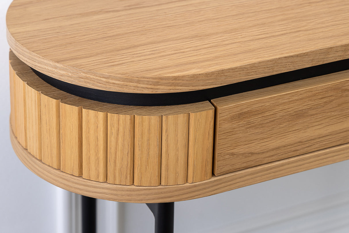 Office desk ATELIER 120cm natural oak wood look w/ black metal frame