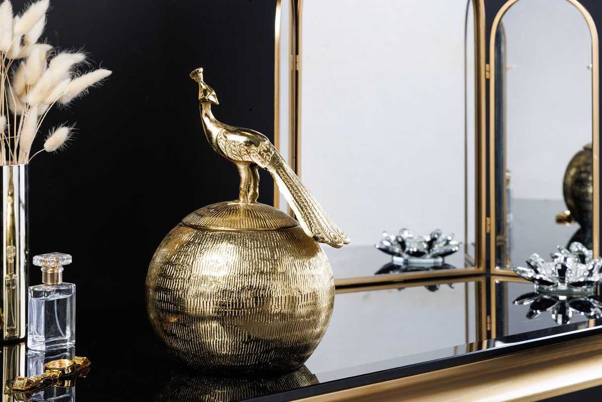Metalldose WILDLIFE BIRD 30cm antik gold