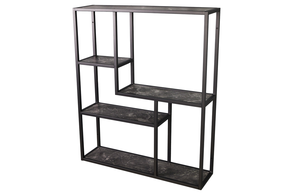 Wall shelf SLIM LINE 75x90cm marble look anthracite