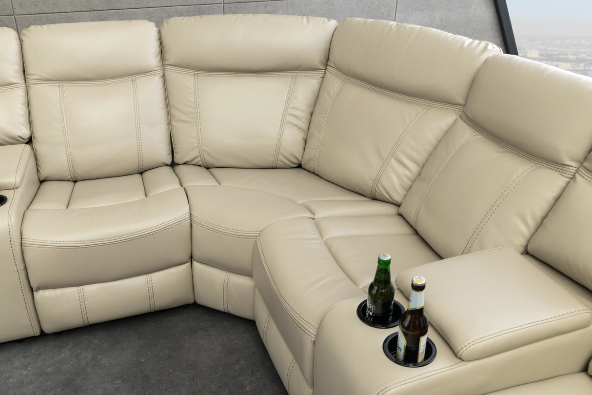 Cinema armchair HOLLYWOD 5-seater artificial leather beige