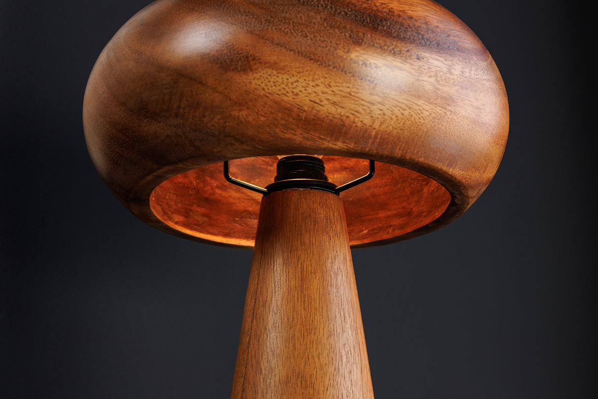 Table Lamp ALVA 40cm iron and acacia wood natural