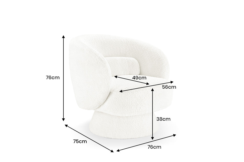 Armchair BOSSA NOVA 360° rotatable bouclé taupe