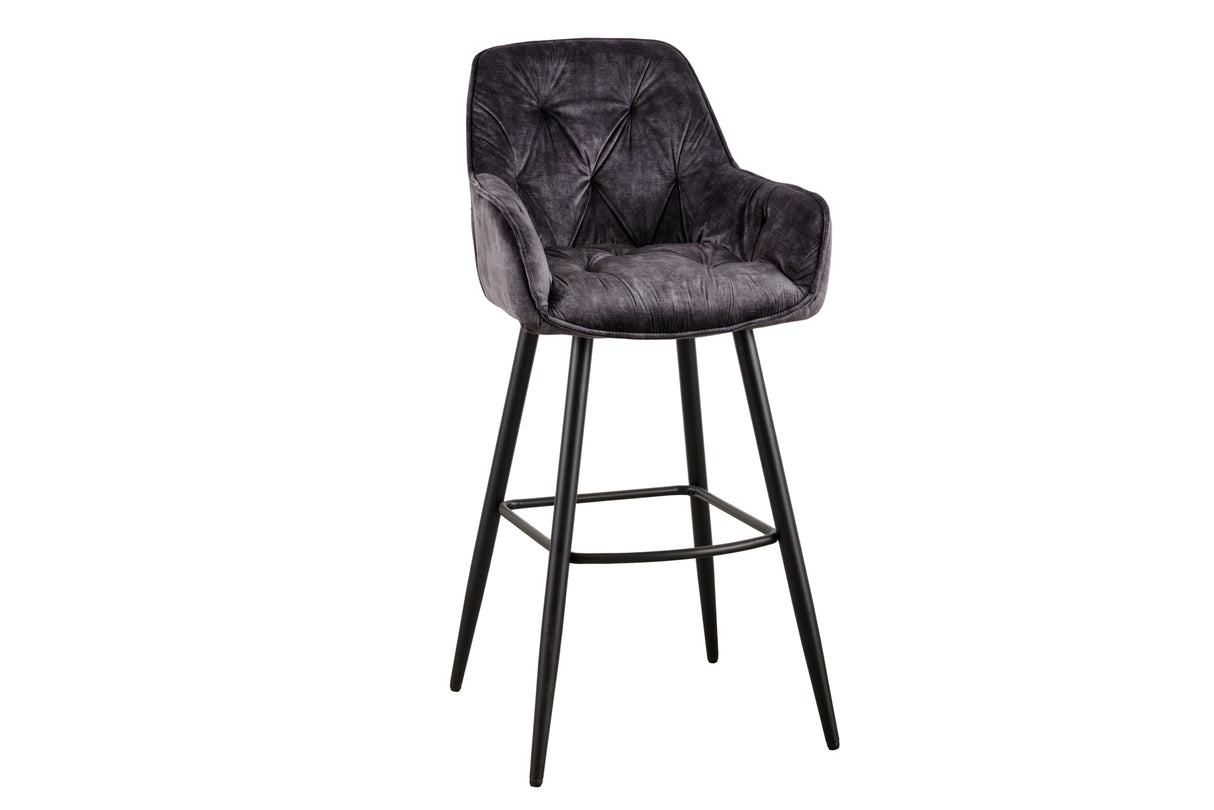 Bar stool MILANO 75cm velvet grey