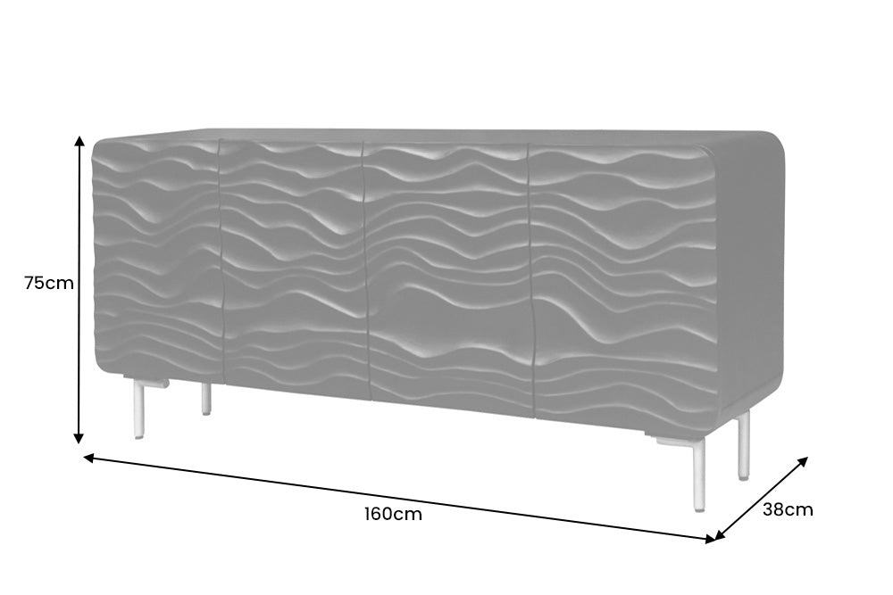 Sideboard WAVE 160cm Mangoholz schwarz