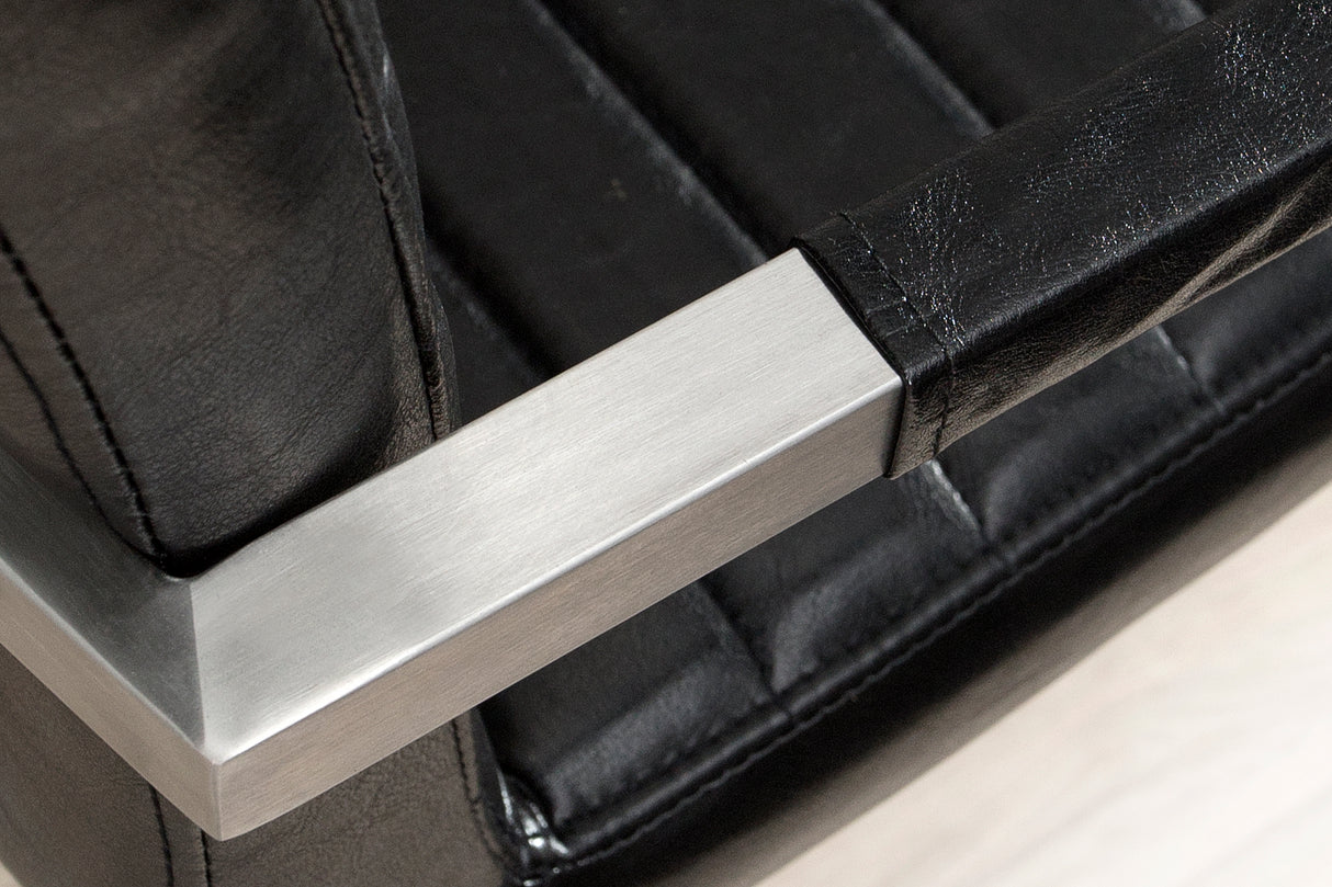 Freischwinger LOFT mit Armlehnen Kunstleder antikschwarz