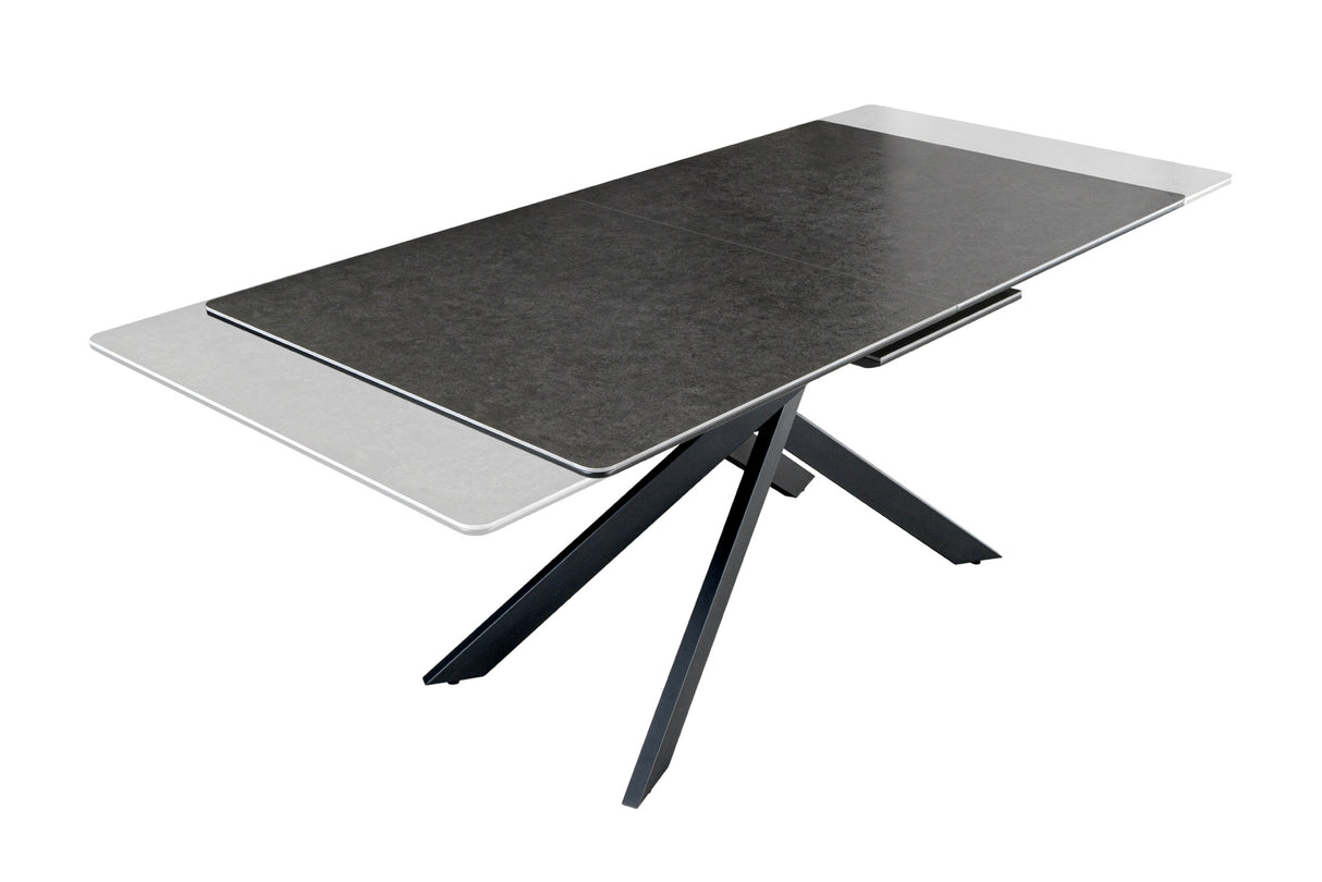 Dining table ALPINE 160-200cm ceramic marble look anthracite