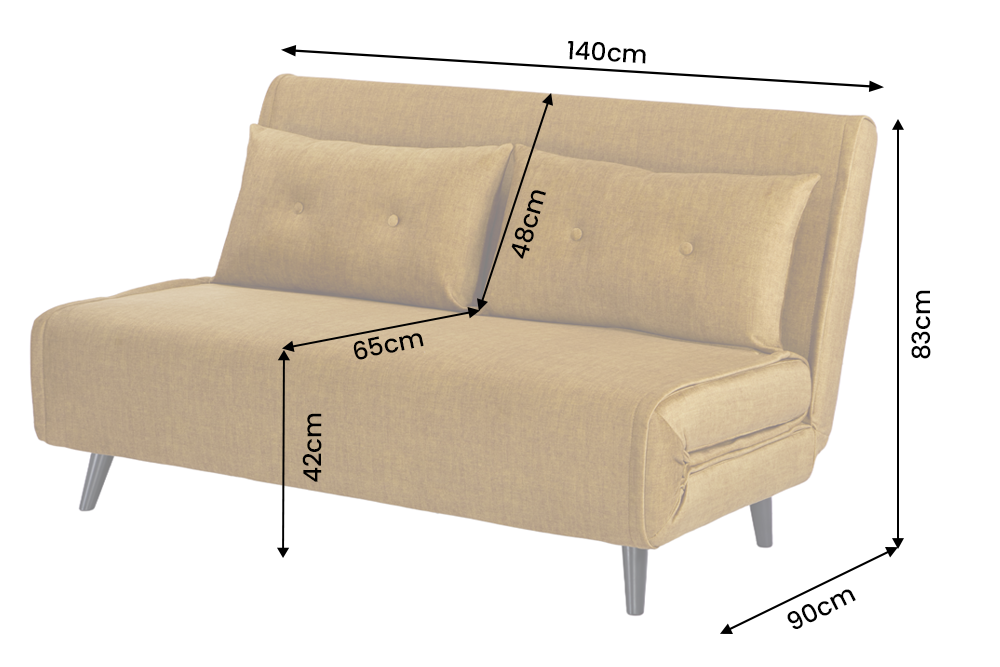 Sleeping chair SMART MULTIFUNCTION 140cm velvet mustard yellow