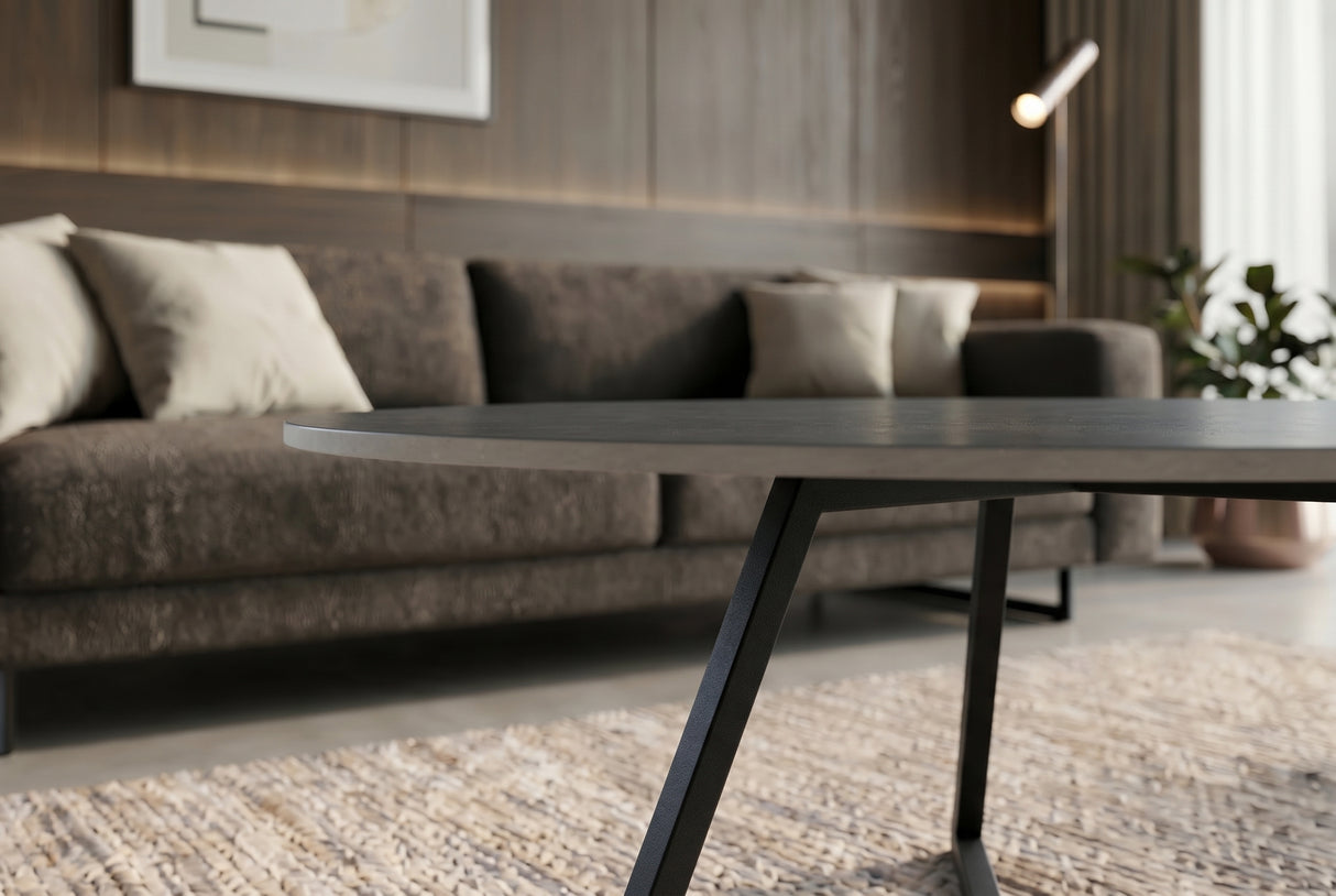 Coffee table MARVELOUS 90cm ceramic grey