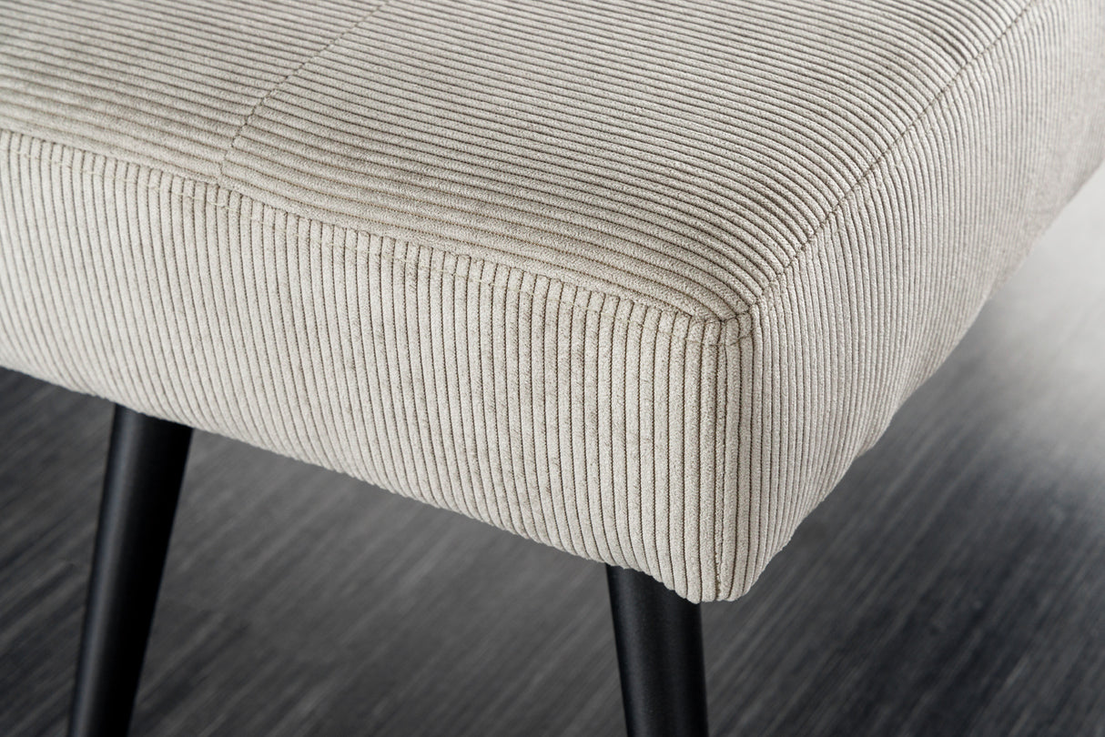 Bank BOUTIQUE 100cm Cord hellgrau