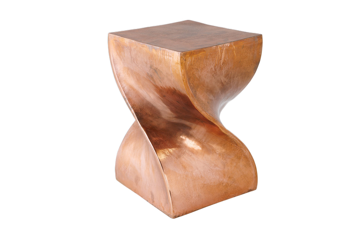 Stool side table TWIST 45cm mottled copper